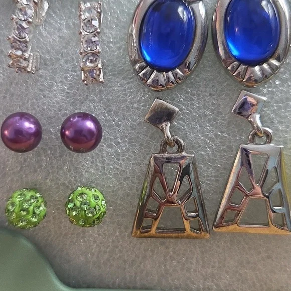 14 Set of Multi-Color Vintage & Modern Earrings Lot / Bundle - Picture 6 of 7